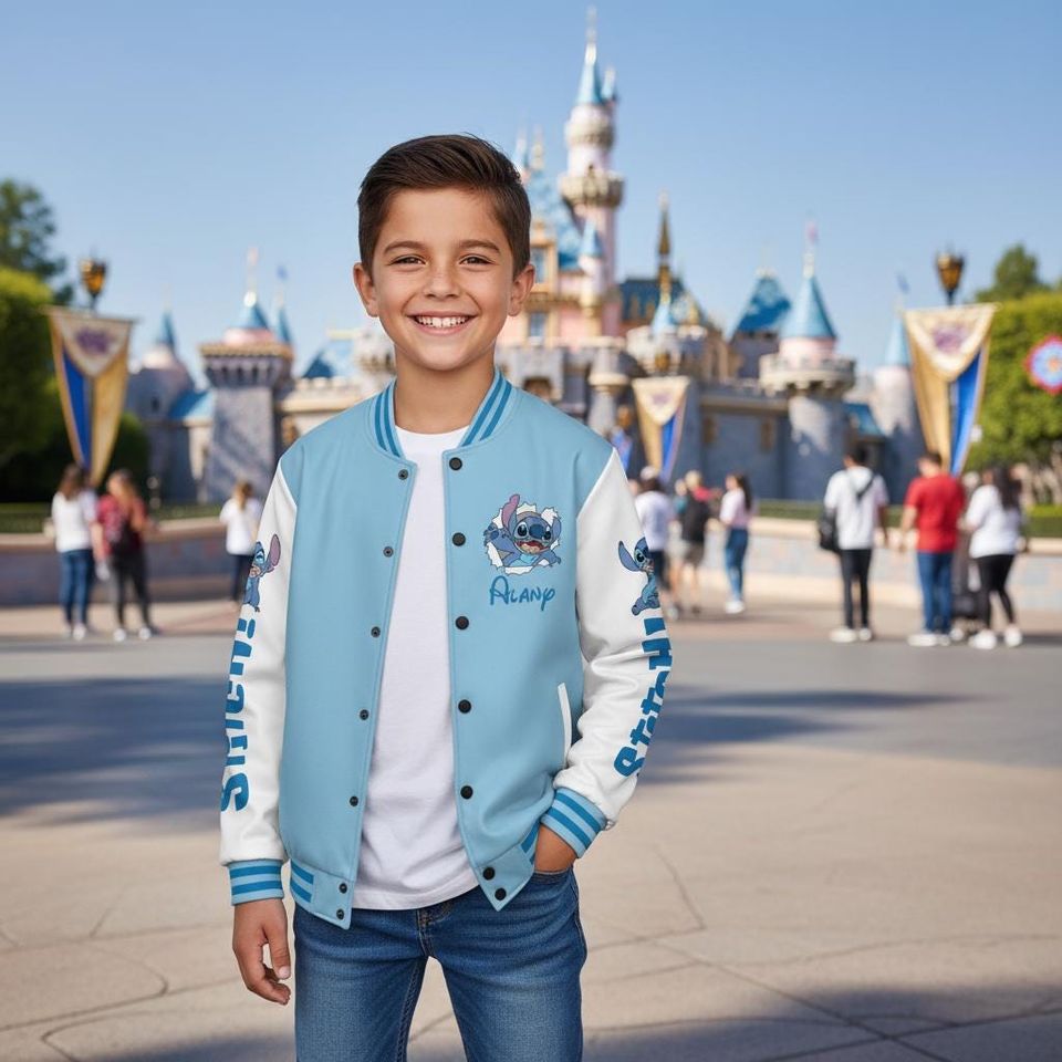 Personalized Lilo & Stitch Baseball Jacket