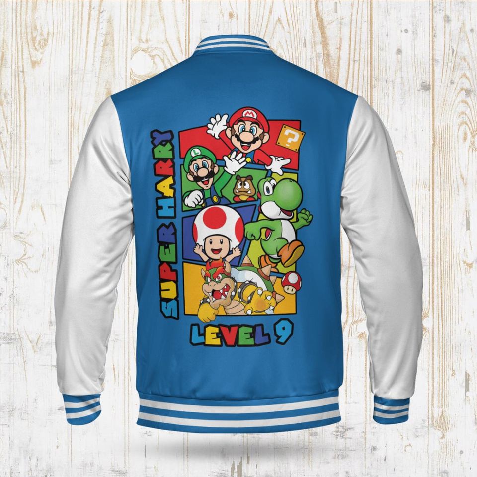 Personalized Super Mario Baseball Jacket: Custom Varsity Style