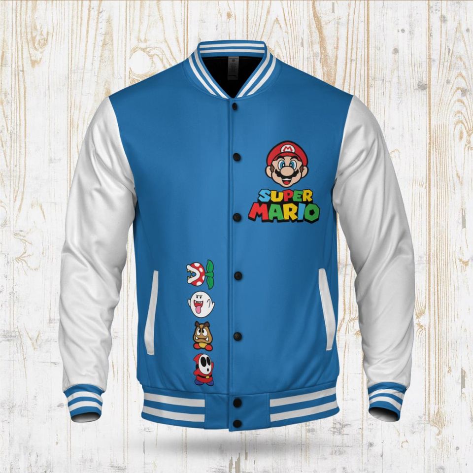 Personalized Super Mario Baseball Jacket: Custom Varsity Style