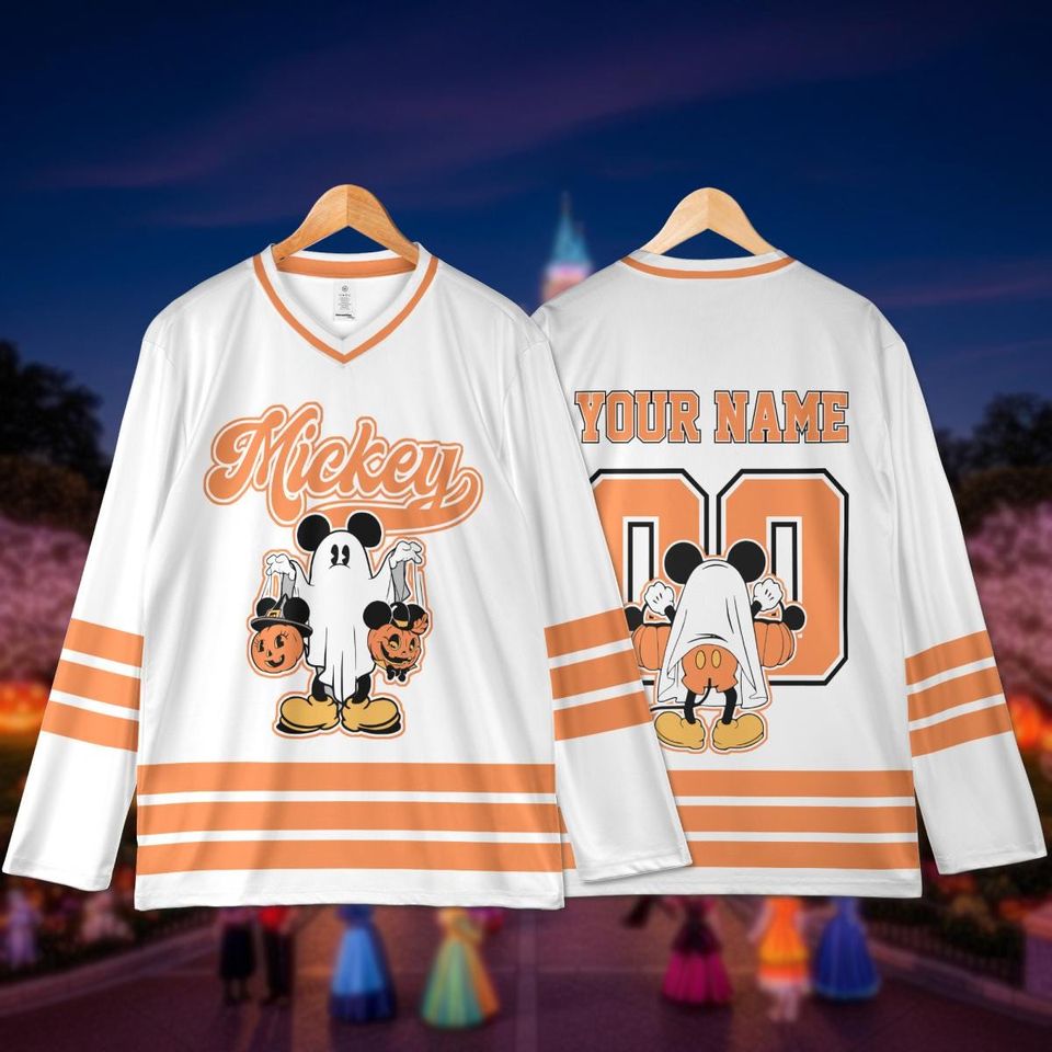 Custom Halloween Mickey Mouse Hockey Jersey