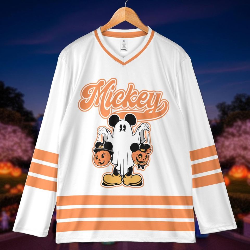 Custom Halloween Mickey Mouse Hockey Jersey