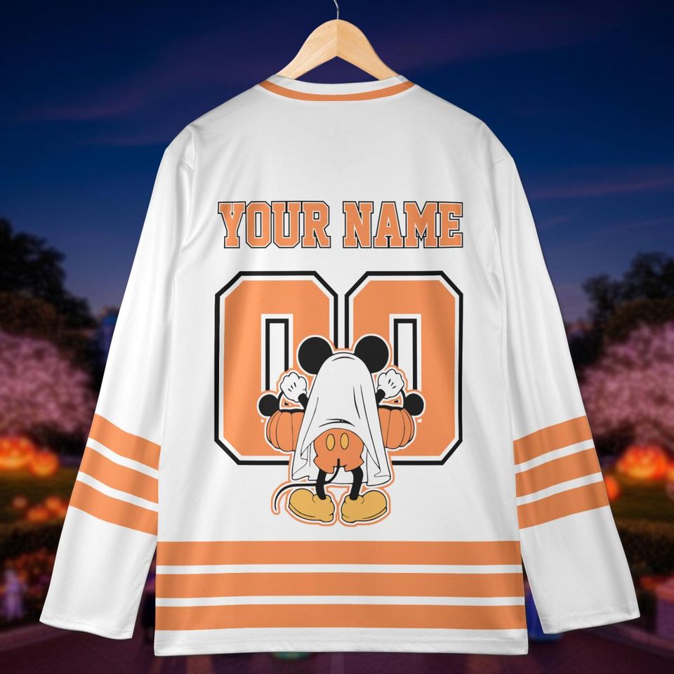 Custom Halloween Mickey Mouse Hockey Jersey