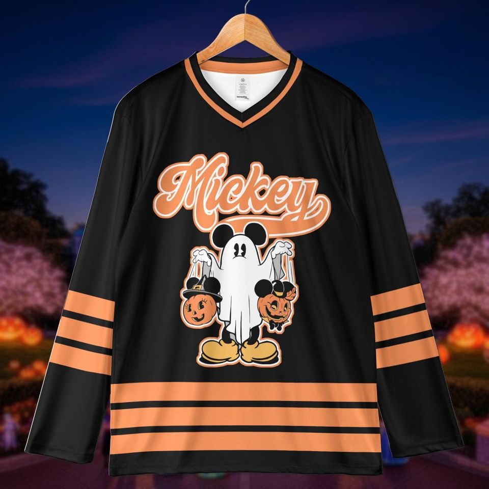 Custom Halloween Mickey Mouse Hockey Jersey