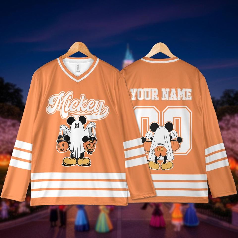 Custom Halloween Mickey Mouse Hockey Jersey