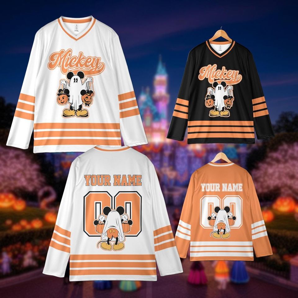 Custom Halloween Mickey Mouse Hockey Jersey