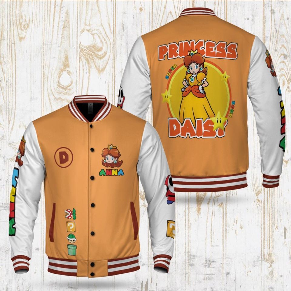 Personalized Super Mario Varsity Jacket: Custom Family Birthday Gift