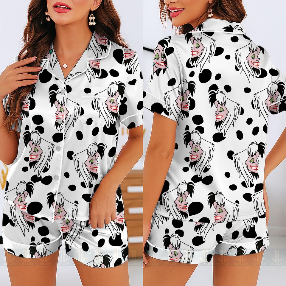 Cruella 101 Dalmatian Unisex Pajamas Set, Spooky Season Pajamas