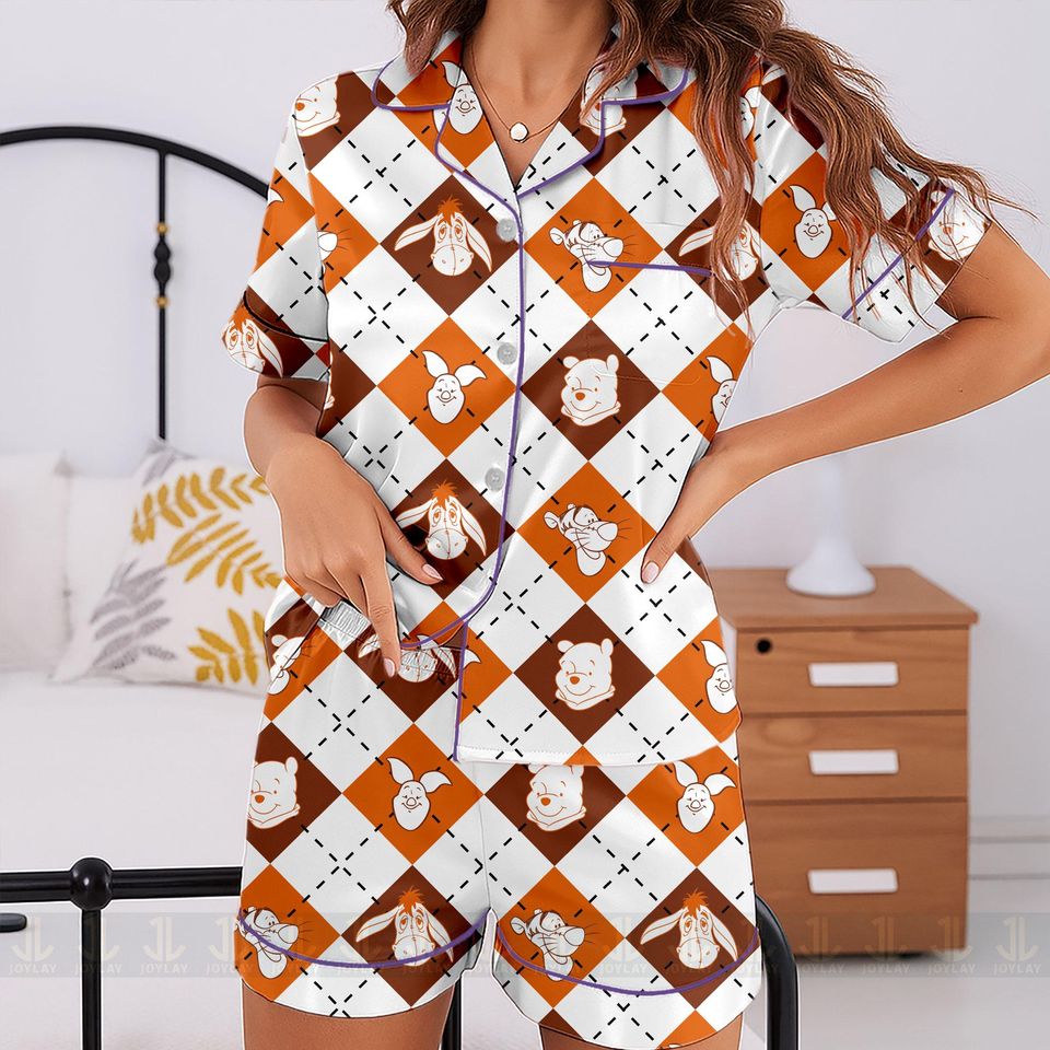 Mickey Friends Checkered Argyle Unisex Pajamas Set