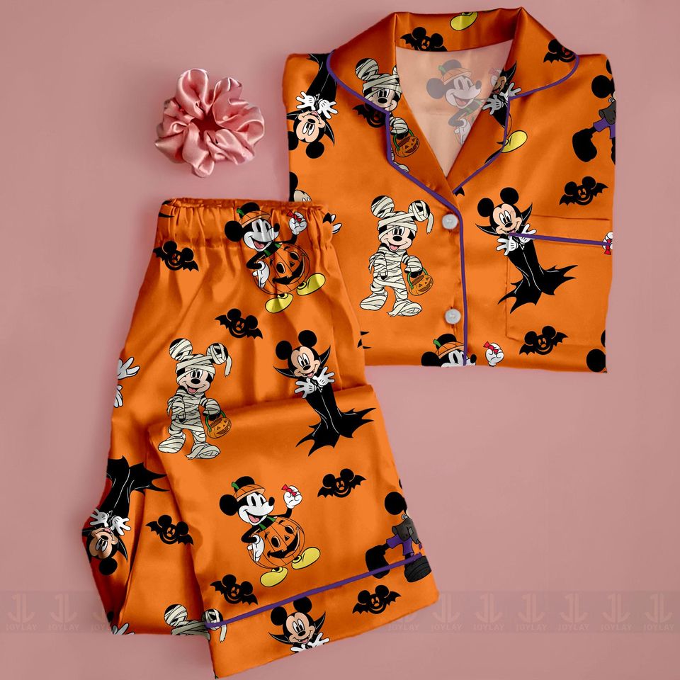 Mickey Vampire Dracula Pumpkin Bat Mummy Emotion Pajamas Set