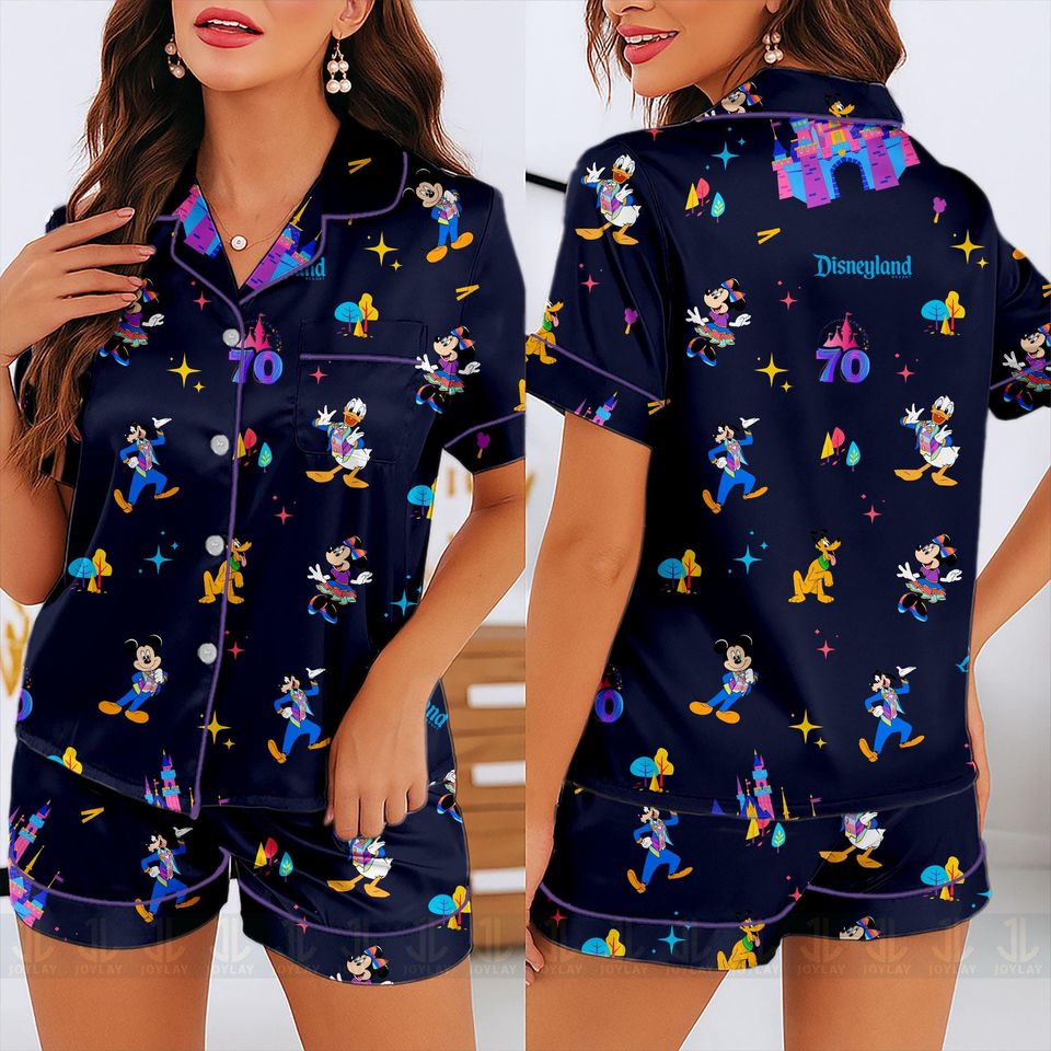 Disneyland 70th Anniversary Mickey Friends Unisex Pajamas Set