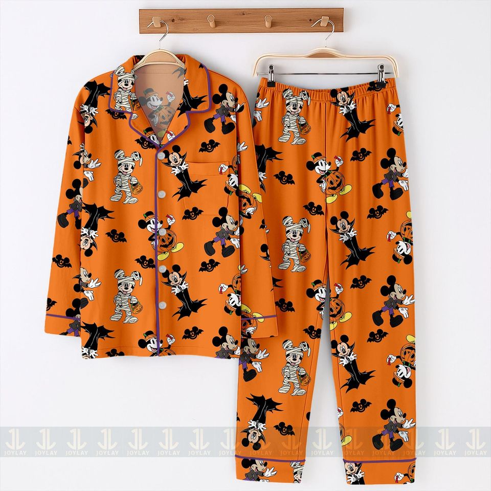Mickey Vampire Dracula Pumpkin Bat Mummy Emotion Pajamas Set