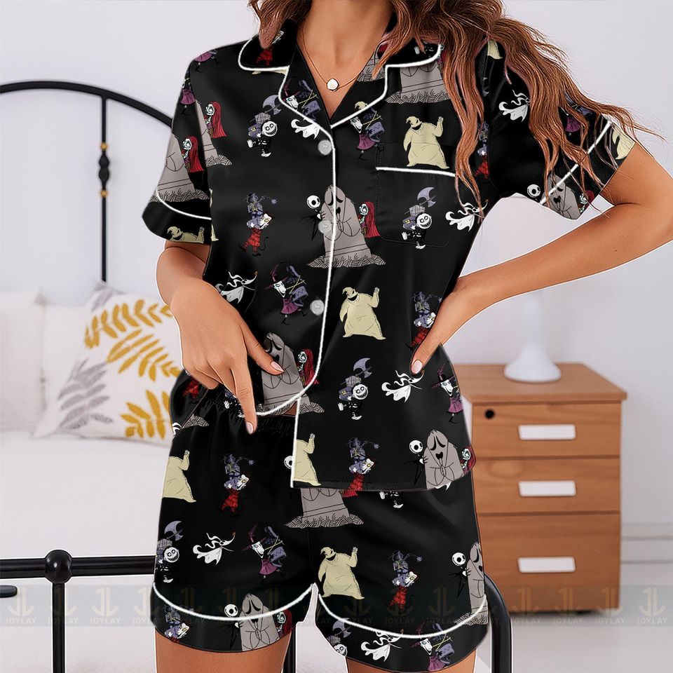 Jack Sally Oogie Boogie Lock Shock Barrel Unisex Pajamas Set