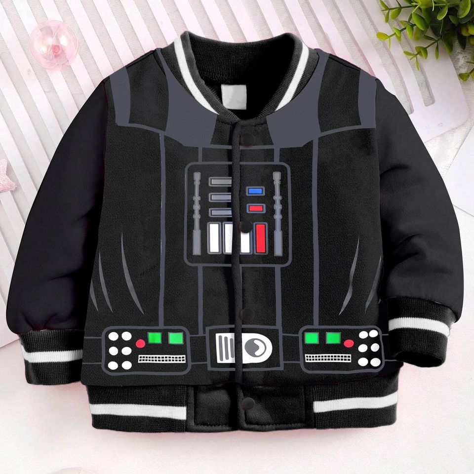 Darth Vader Costume Kids and Youth Baseball Jacket, Aldult Unisex Varsity Baseball Jacket