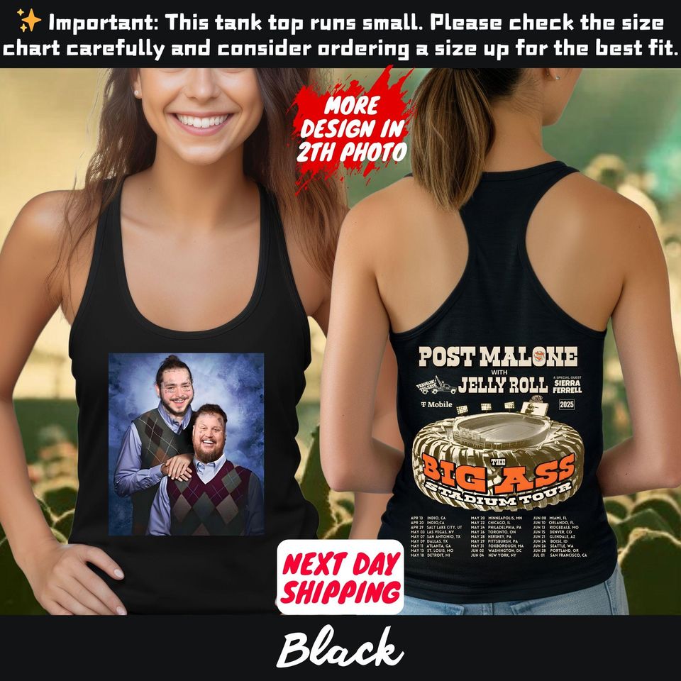 Vintage Post Malone Double Sided Tank Top - Kids & Tour Editions