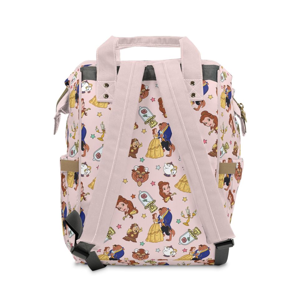 Beauty & The Beast Diaper Bag  Princess Belle Baby Backpack  Enchanted Rose Nursery Bag