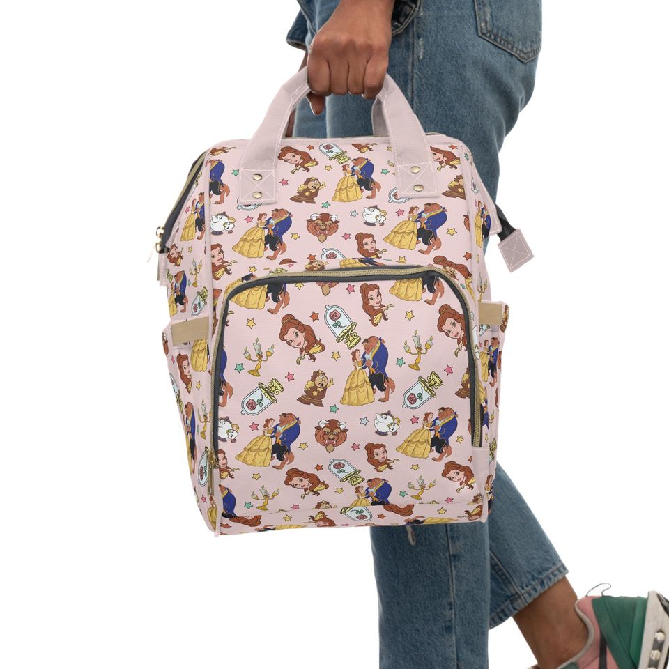 Beauty & The Beast Diaper Bag  Princess Belle Baby Backpack  Enchanted Rose Nursery Bag