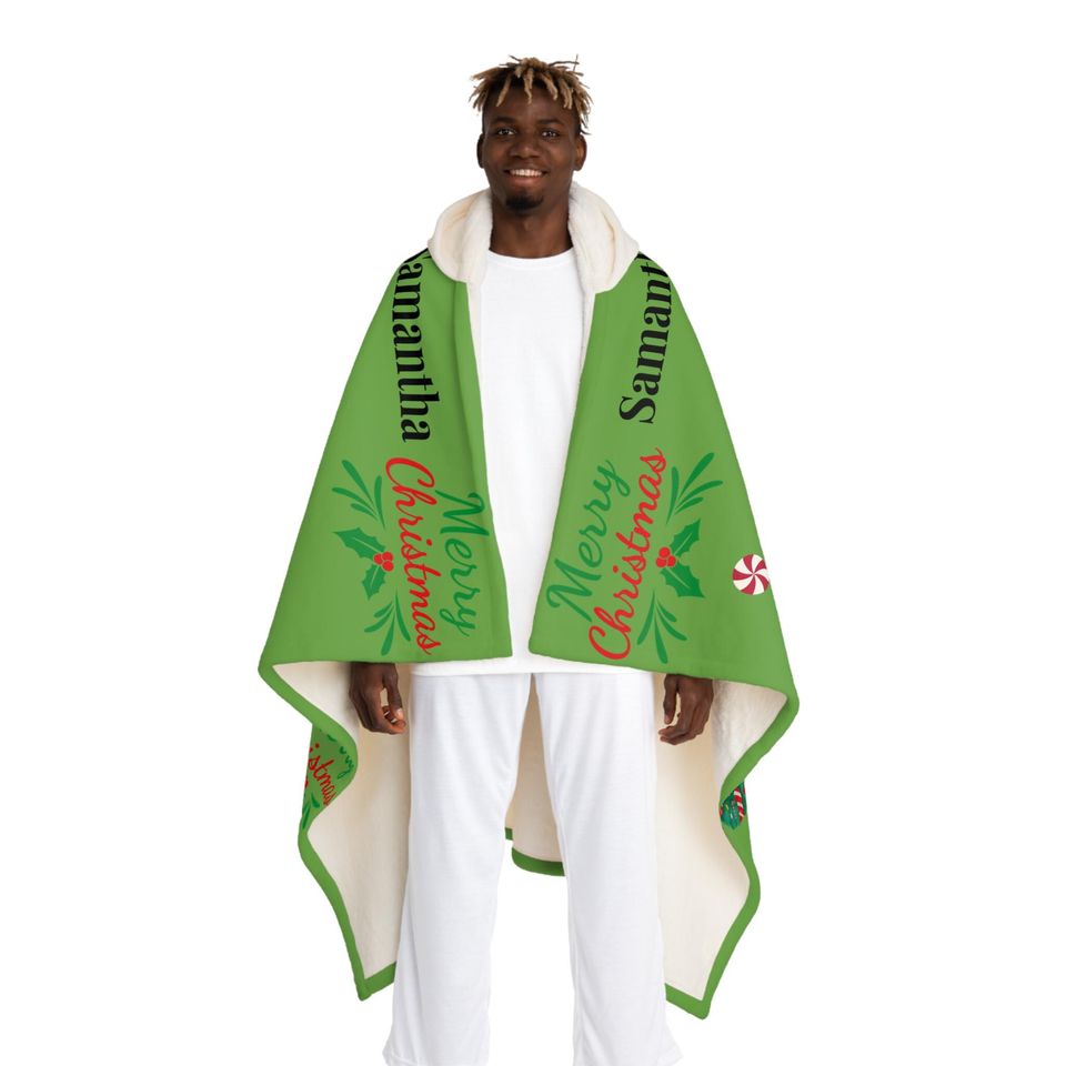 Green Christmas Hooded Blanket | Winter | Christmas Gift