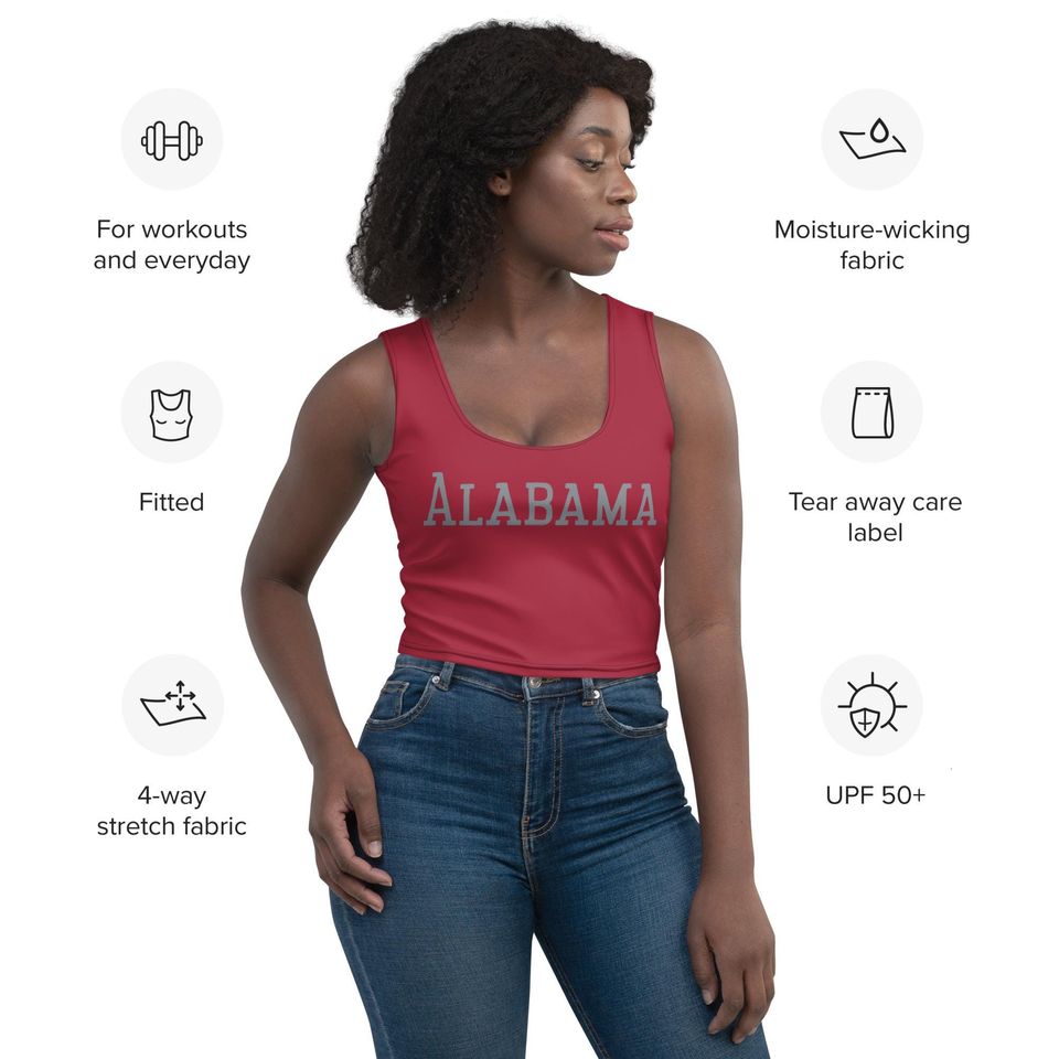 Albm Gray on Crimson Crop Top