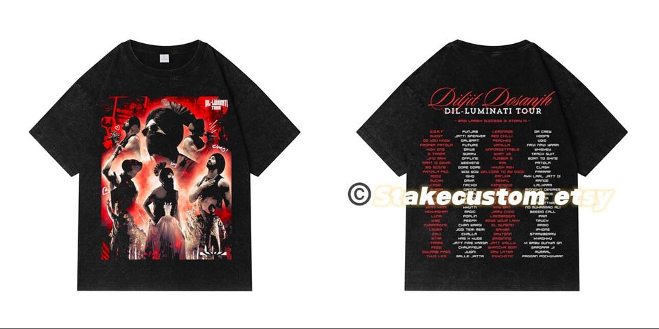 Diljit Dosanjh T shirts ,  Dil-Luminati Tour TShirt