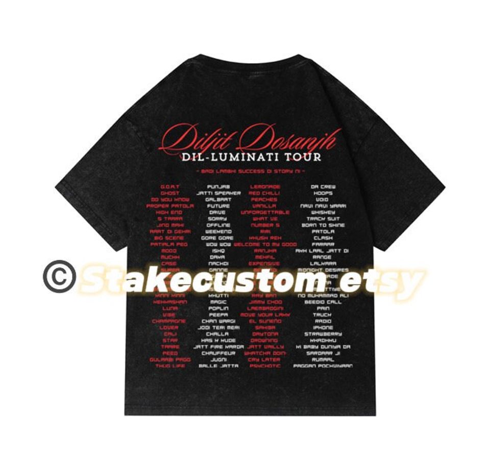 Diljit Dosanjh T shirts ,  Dil-Luminati Tour TShirt