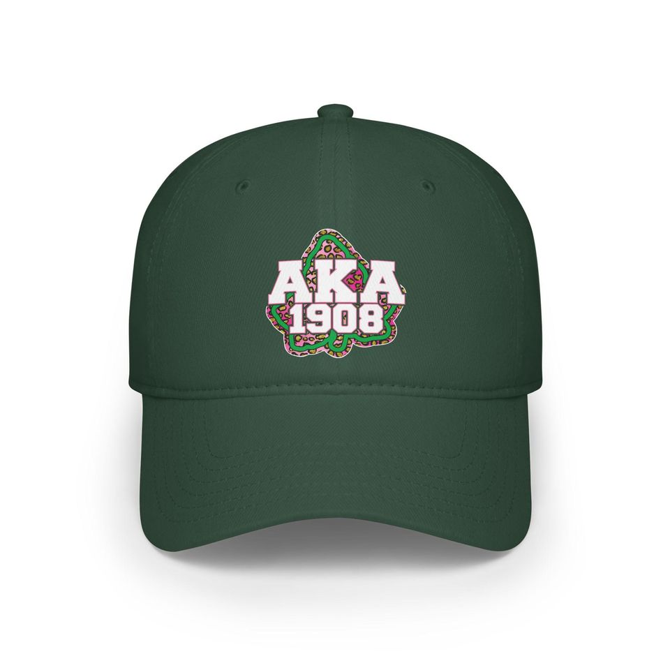 Alpha Kappa Alpha 1908 Cap, AKA Sorority Hat, Women's Greek Letter Baseball Cap, Pink and Green Hat, AKA Gift, Sorority