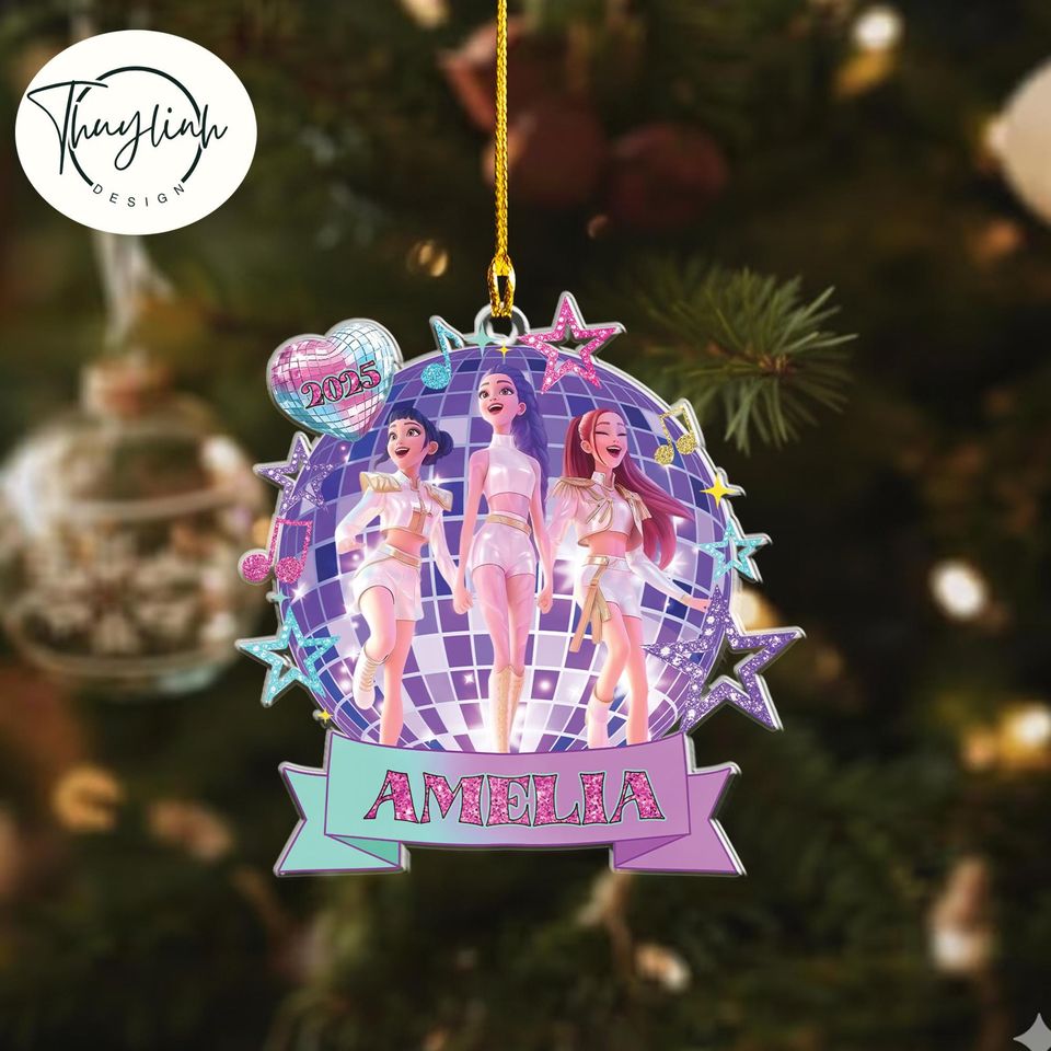 Personalized Name KPOP Ornament, KPOP Christmas Keepsake, Huntrix Ornament