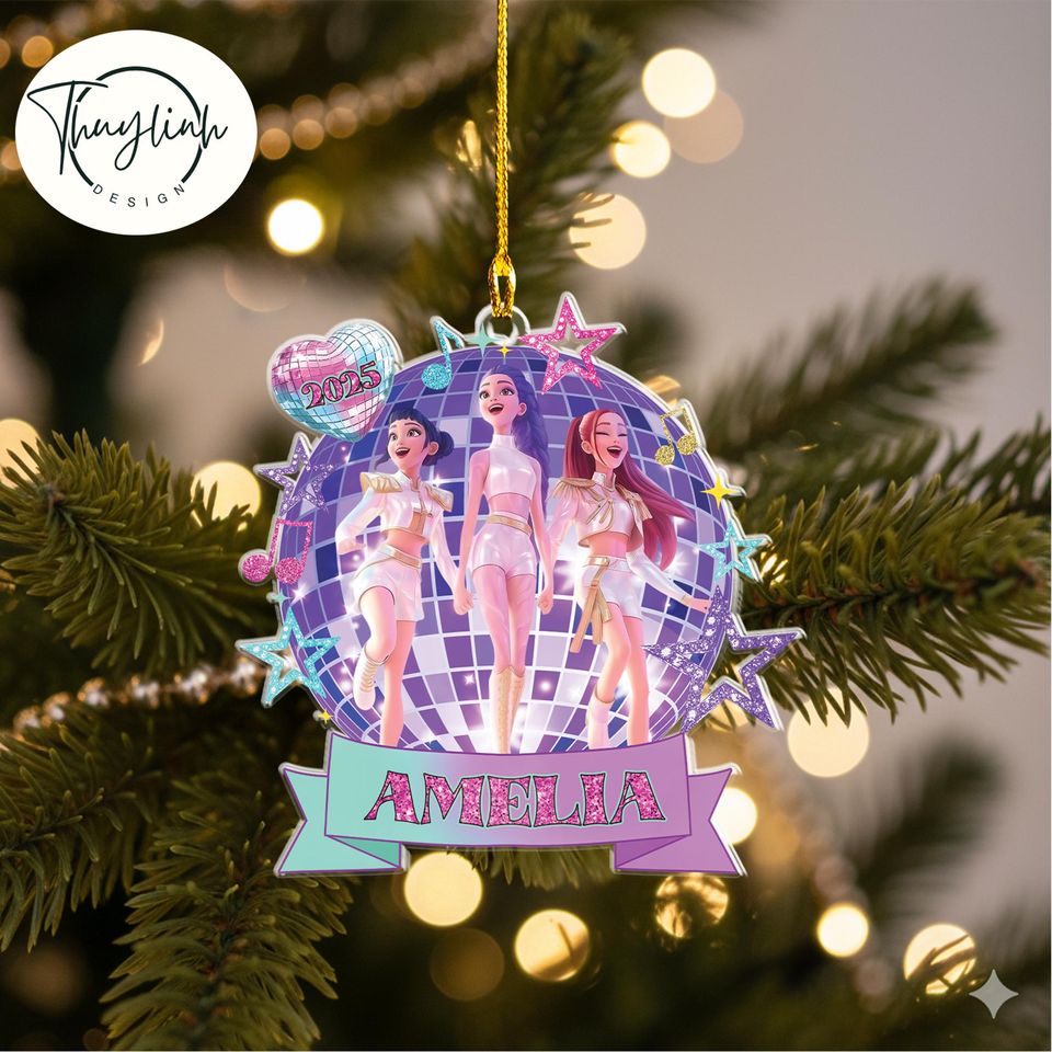 Personalized Name KPOP Ornament, KPOP Christmas Keepsake, Huntrix Ornament