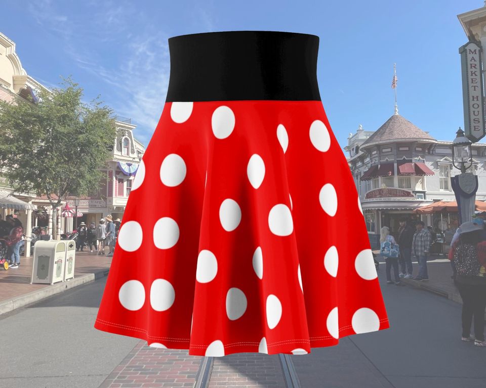 Red And White Polka Dot Mickey Running Skirt - Disney Bounding