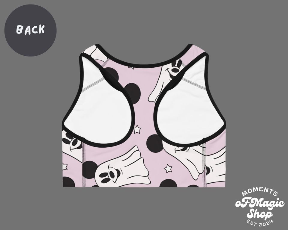 Magical Halloween Ghost Mouse Sports Bra
