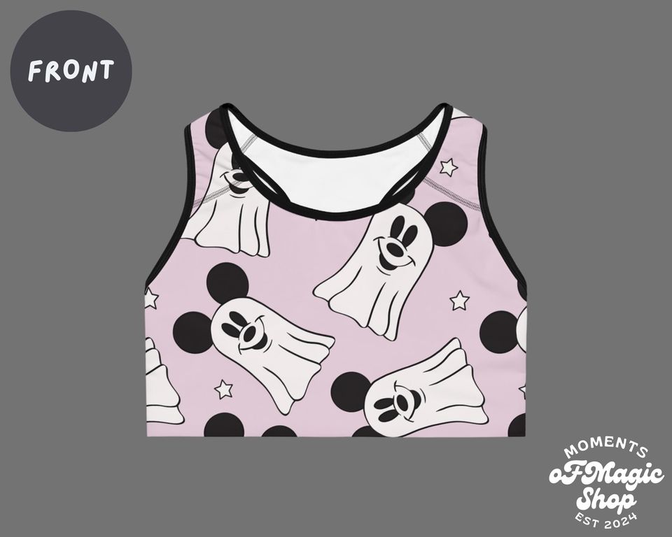 Magical Halloween Ghost Mouse Sports Bra