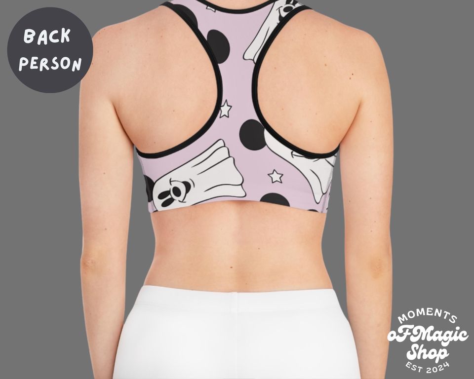 Magical Halloween Ghost Mouse Sports Bra