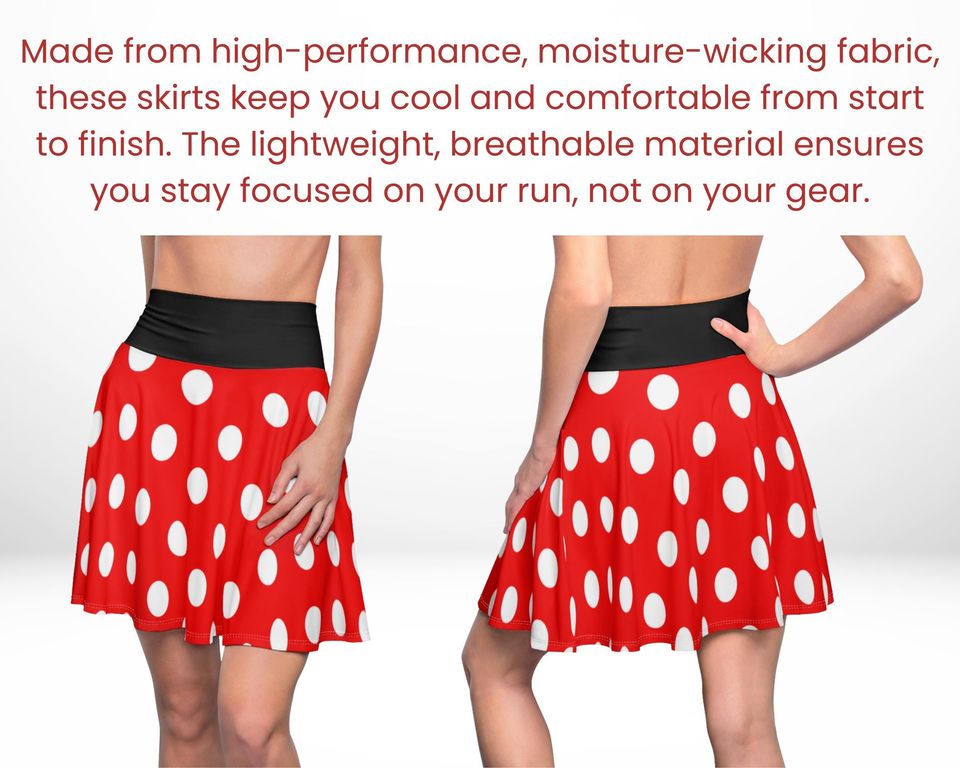 Red And White Polka Dot Mickey Running Skirt - Disney Bounding