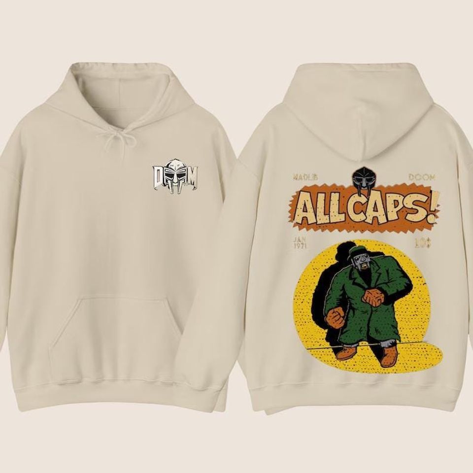 Mf Dooom Madlib All Caps Double Sided Hoodie