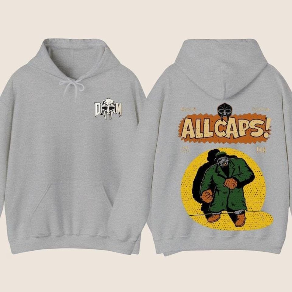 Mf Dooom Madlib All Caps Double Sided Hoodie