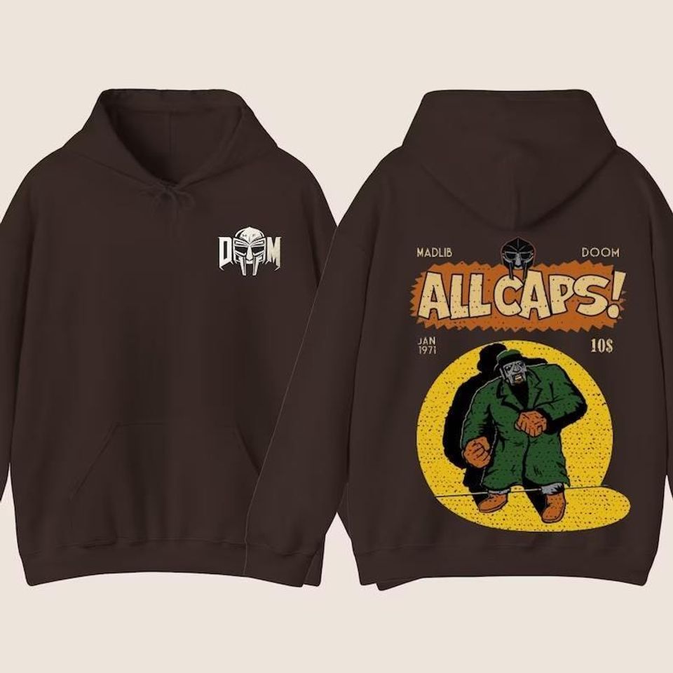 Mf Dooom Madlib All Caps Double Sided Hoodie