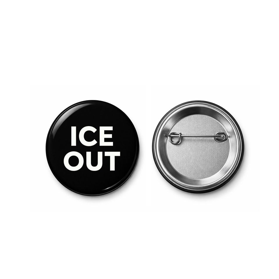 ICE OUT Black Button