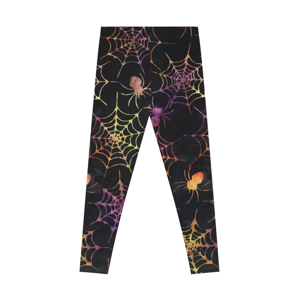 Soft Stretchy Leggings Halloween spider web, spooky yoga pants