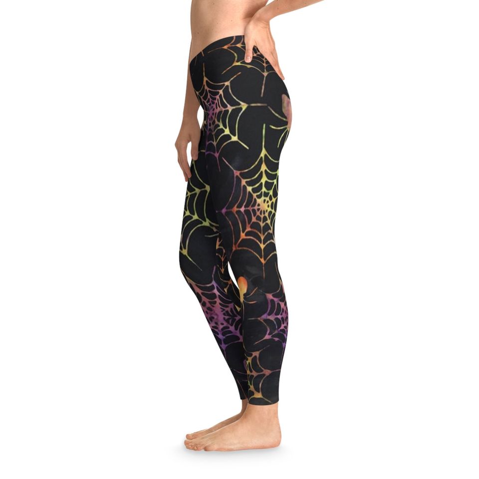 Soft Stretchy Leggings Halloween spider web, spooky yoga pants