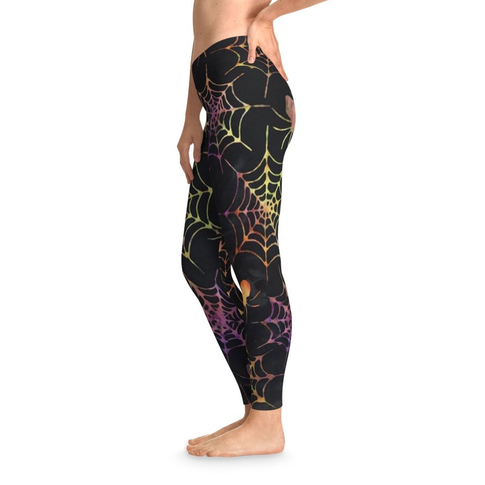 Soft Stretchy Leggings Halloween spider web, spooky yoga pants