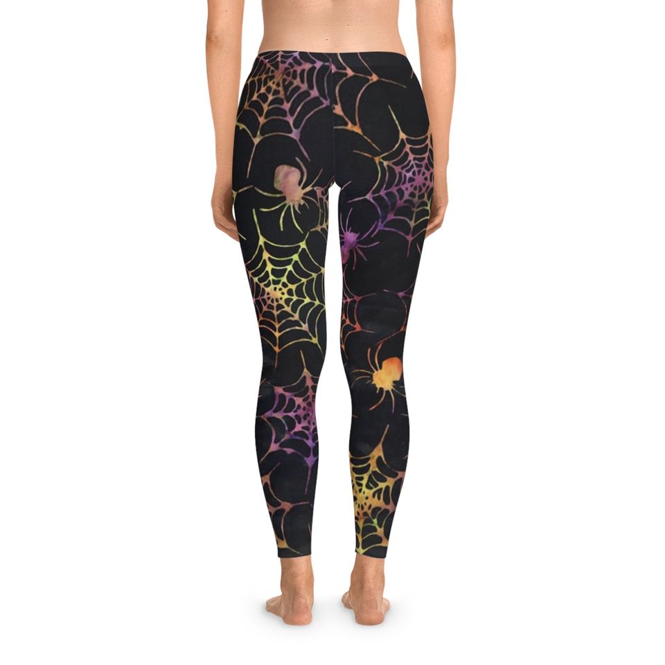 Soft Stretchy Leggings Halloween spider web, spooky yoga pants