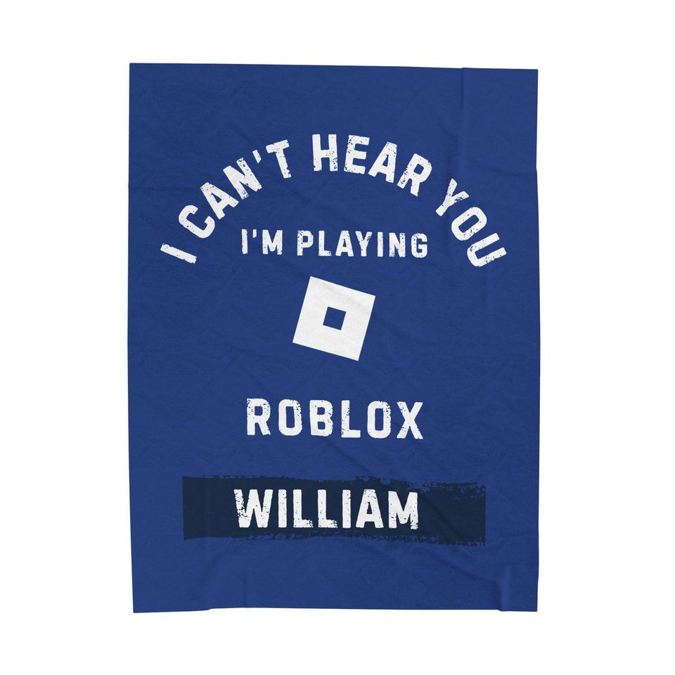 Roblox Can't Hear You Plush Fleece Blanket with Personalization