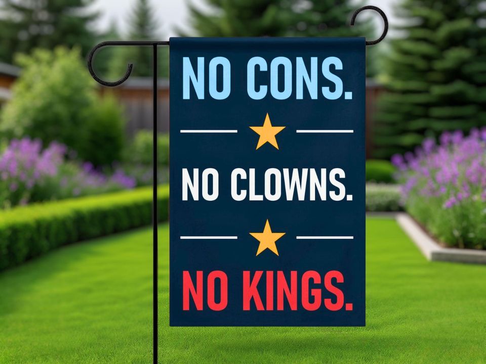 No Kings Protest Yard Flag: Double Sided Outdoor Decor