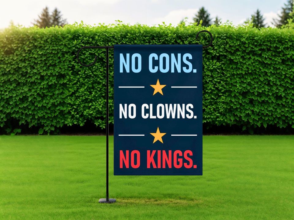 No Kings Protest Yard Flag: Double Sided Outdoor Decor