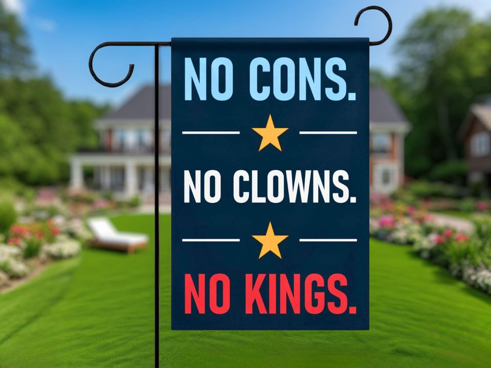 No Kings Protest Yard Flag: Double Sided Outdoor Decor