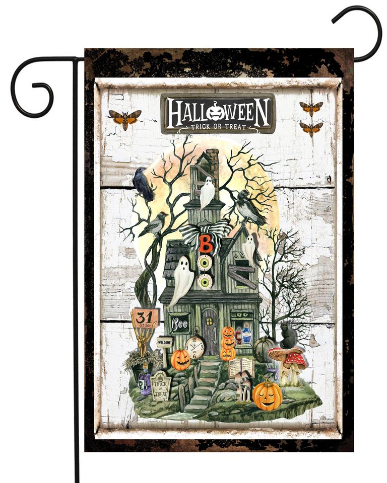 Halloween House Garden Flag