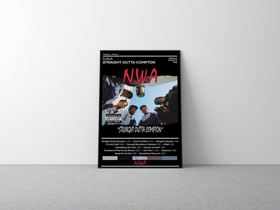 N.W.A Straight Outta Compton Poster Music Wall Decor Vertical Premium Matte