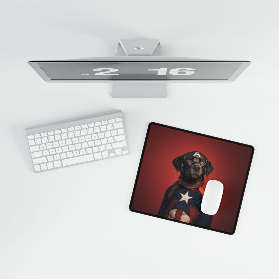 Labrador Captain America Mouse Pad/Desk Mats