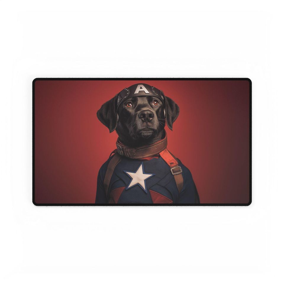Labrador Captain America Mouse Pad/Desk Mats