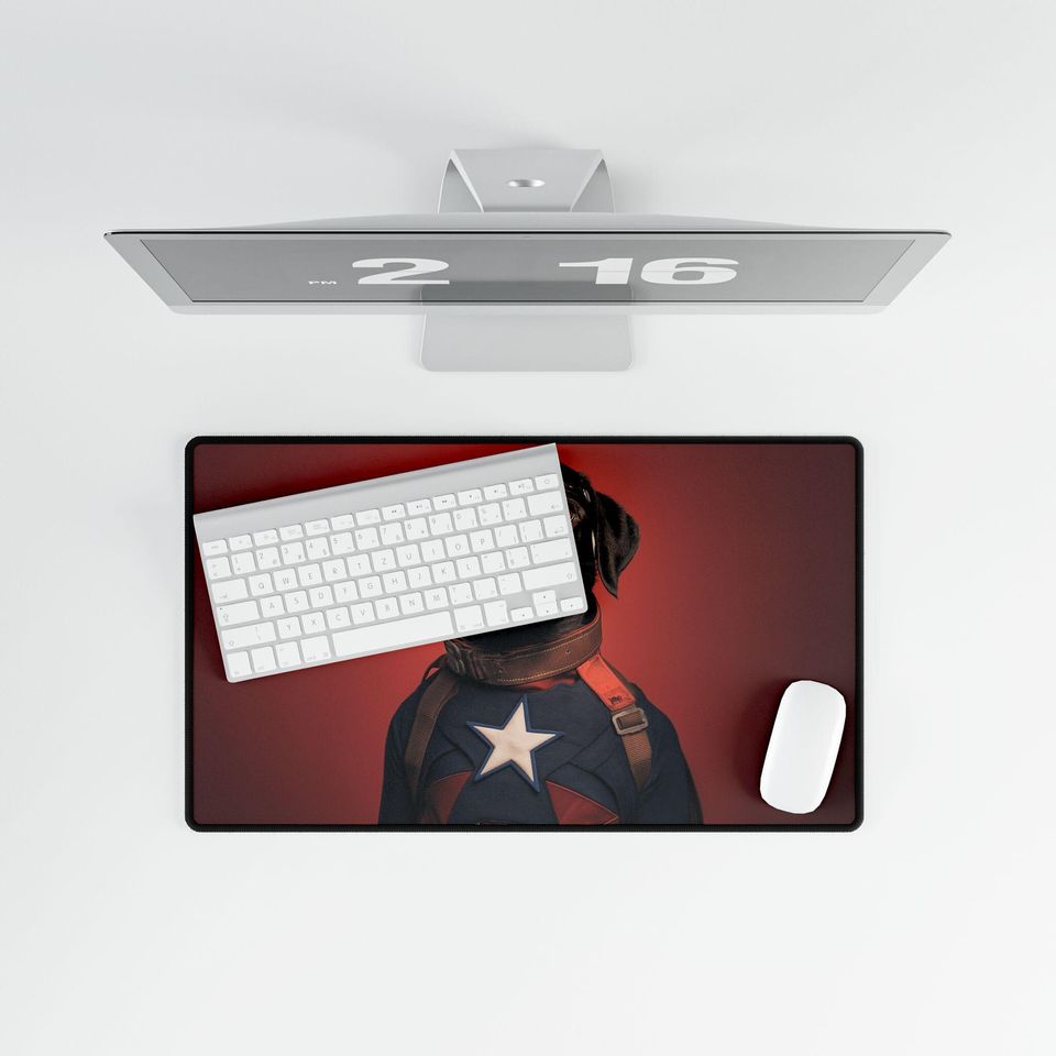 Labrador Captain America Mouse Pad/Desk Mats
