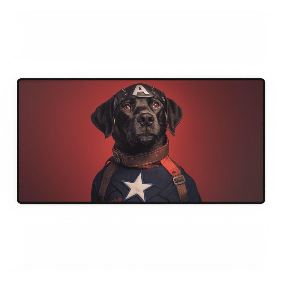 Labrador Captain America Mouse Pad/Desk Mats